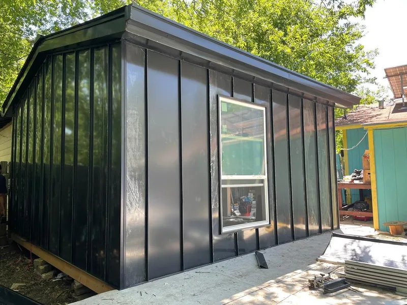 Black standing seam metal wall panels for Metal Roof Installation in Park Forest