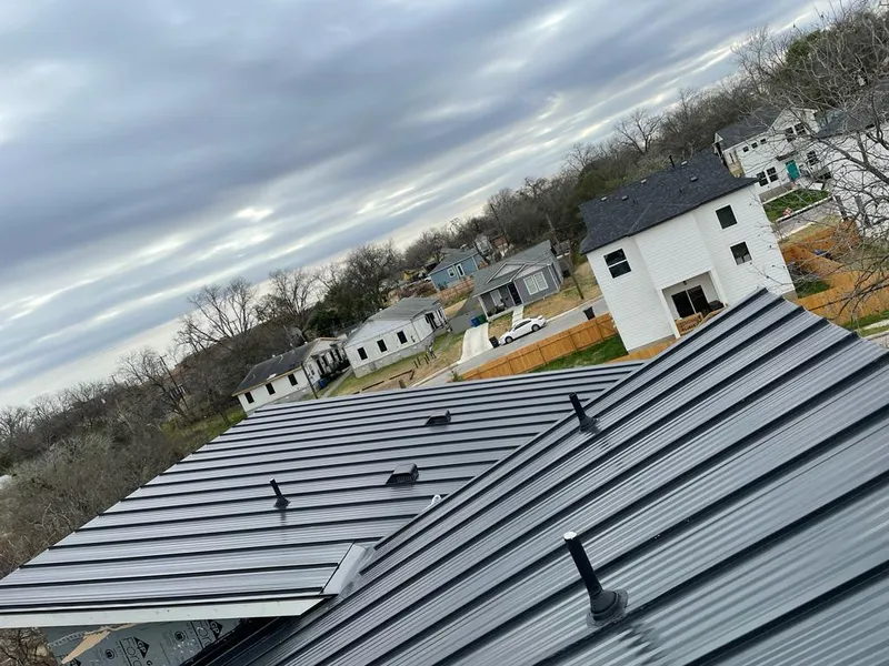 Standing seam metal roof panels with vents for Skylight Repair in Park Forest